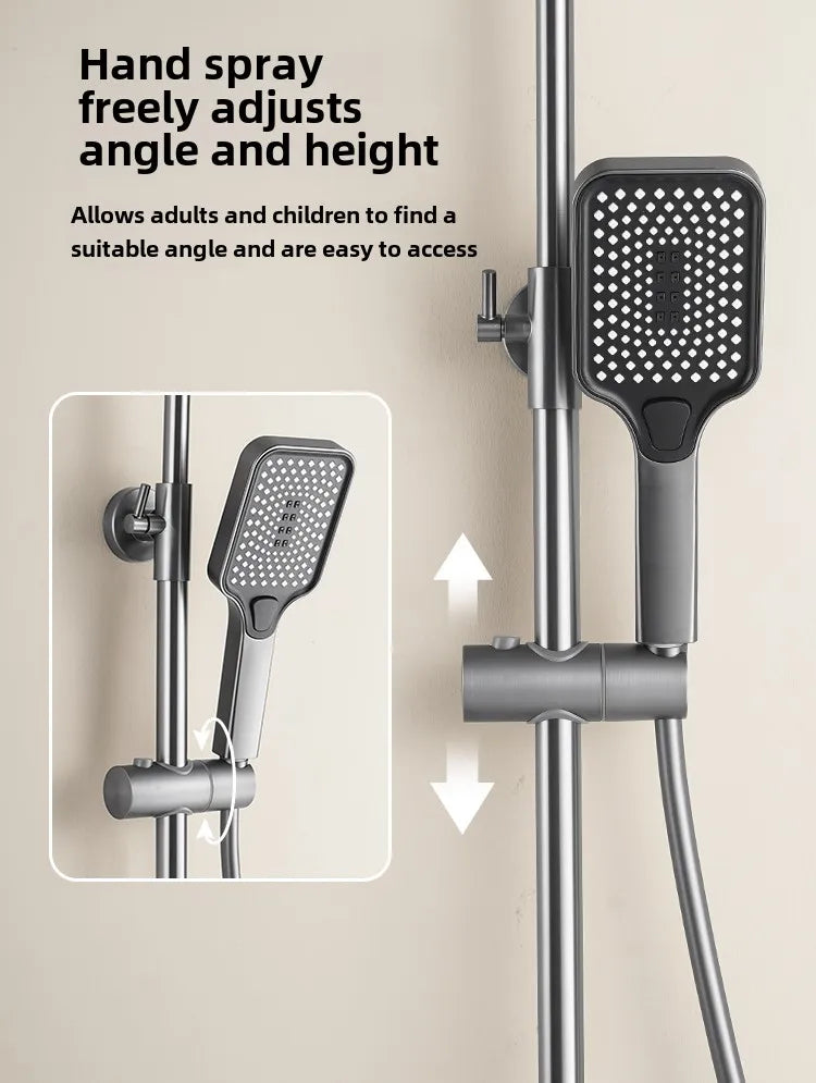 Shower Set Faucets Bathroom Piano Button Switch Bath Shower Rain Shower Complete Bathroom Head Douche