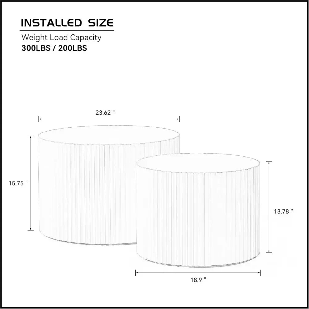 Round Nesting Coffee Table Set