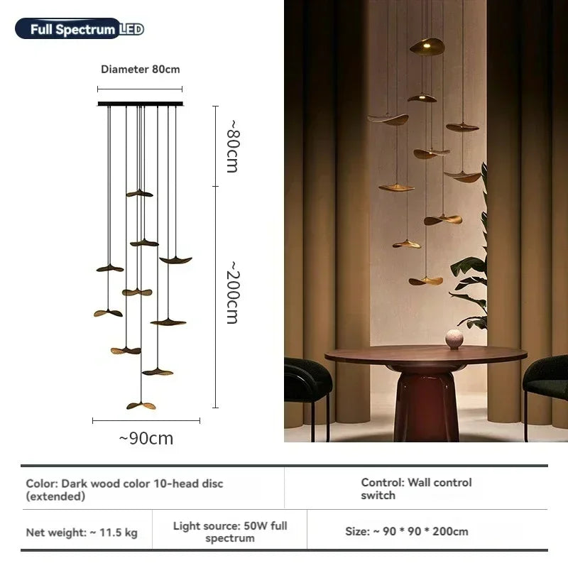 Designer Chinese Log Craft Chandelier