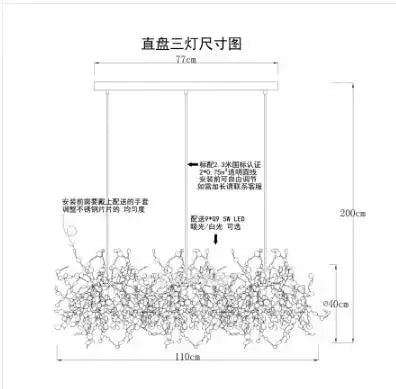 Modern LED Chrome Stainless Steel Chandelier Pendant Lights for Dining Room Home Decor Lighting Living Room Indoor Light Fixture