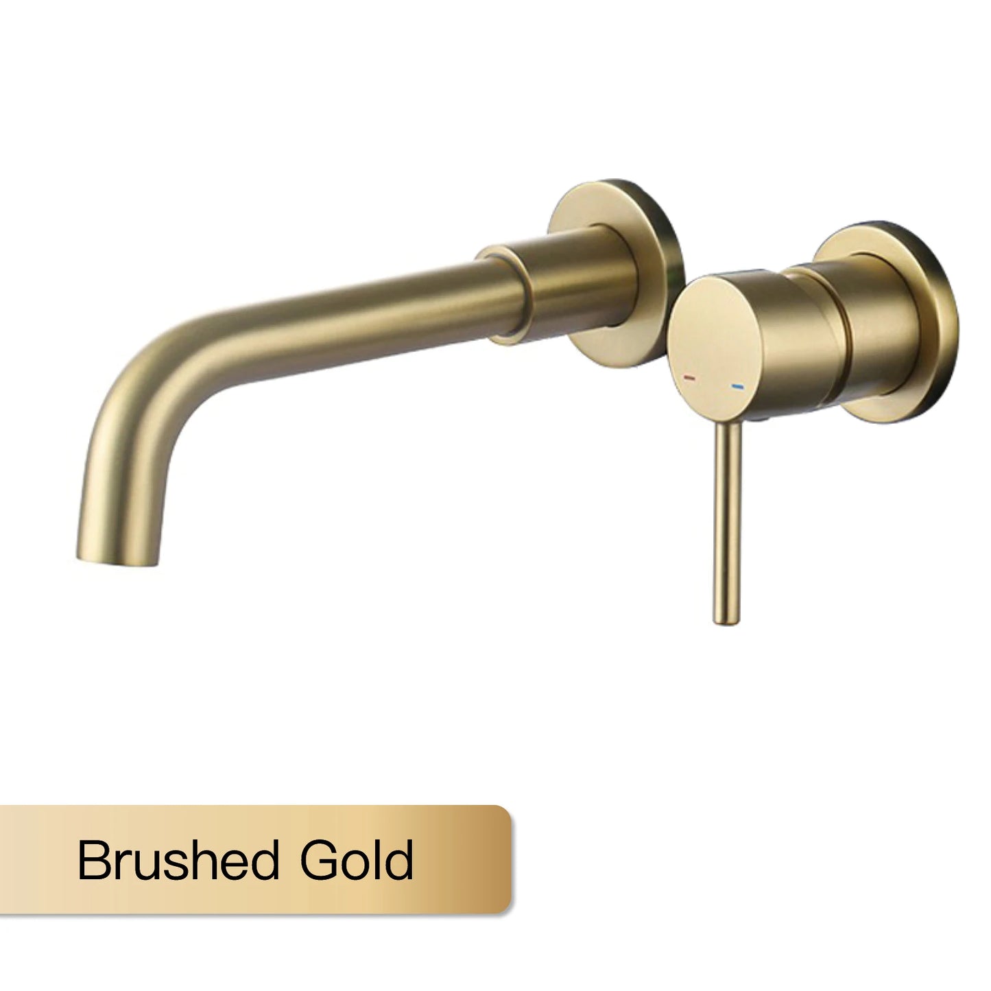 AITANA Simple Brass Black Bathroom Faucet Embedded Design Single Handle Hot and Cold Water Dual Hole Wall Mounted Basin Mixer