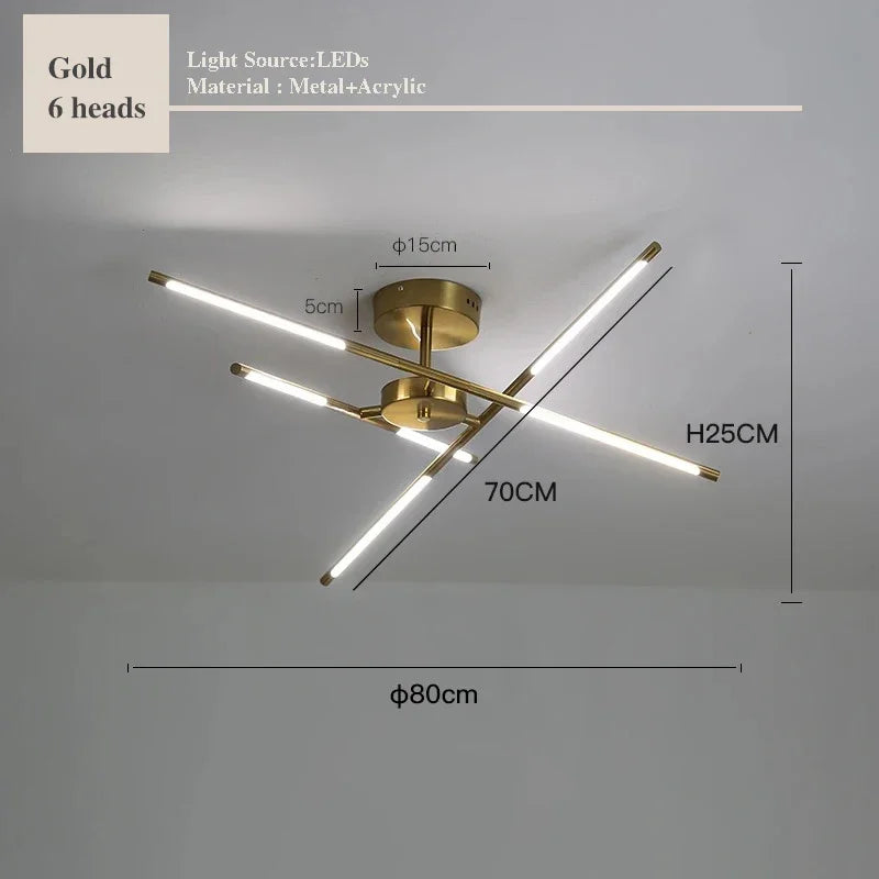 LED Linear Chandelier with Remote Dimmer