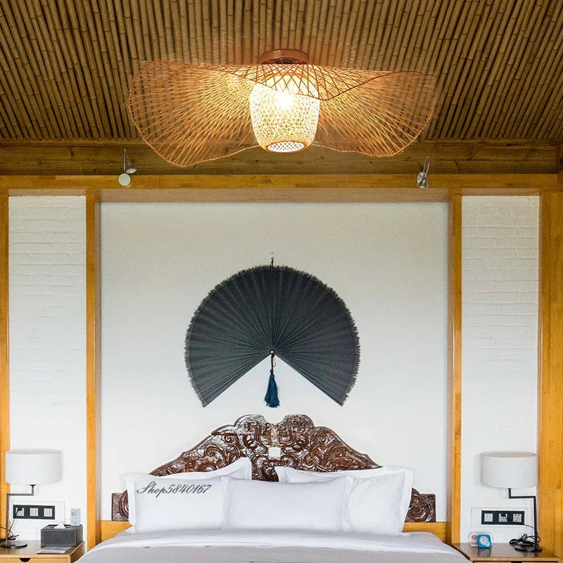 New Chinese Style Bamboo Pendant Lights Creative Tatami Lights Lamp for Dining Room Restaurant Hanglamp E27 Suspension Luminaire