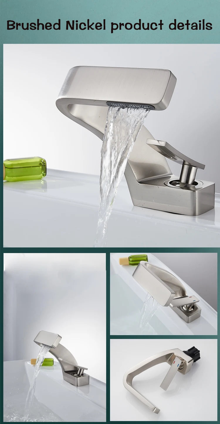 BAKALA Bathroom Deck Mounted Basin Faucet Black Sink Tap Single Hole Water Tap Hot and Cold Mitigeur Salle De Bain Mixer Faucet
