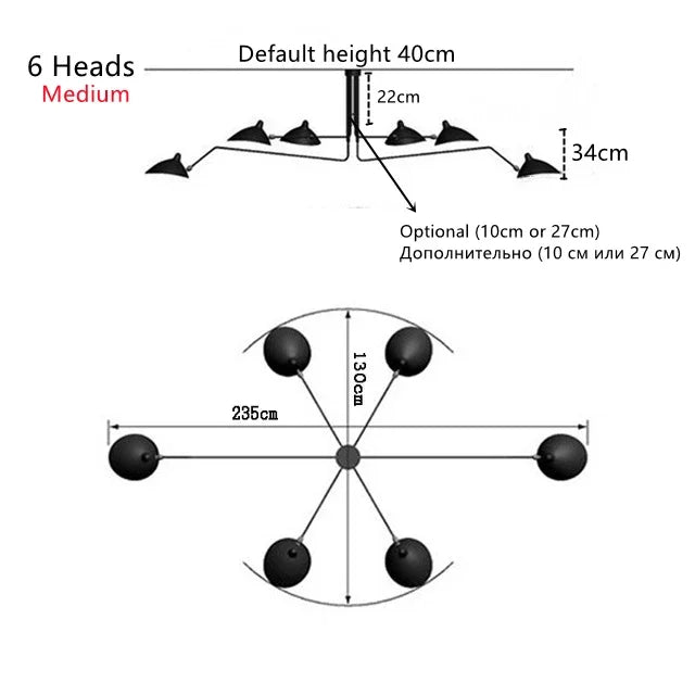 Nordic Retro Multi heads Pandent Lamp Simple Design Ceiling Postmodern Home Lighting Living Room Led Luminaire