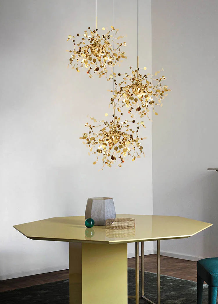 Modern LED Chrome Stainless Steel Chandelier Pendant Lights for Dining Room Home Decor Lighting Living Room Indoor Light Fixture