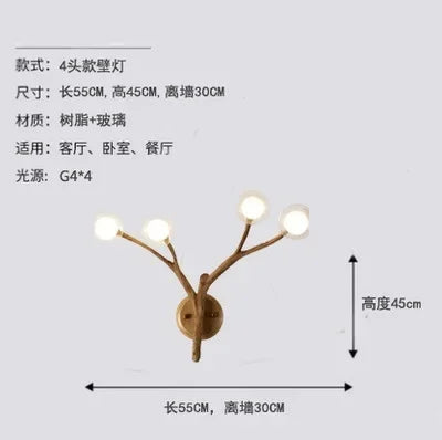 Nordic Tree Branch Glass Ball Pendant Chandeliers