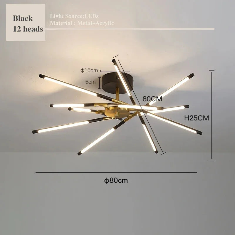 LED Linear Chandelier with Remote Dimmer