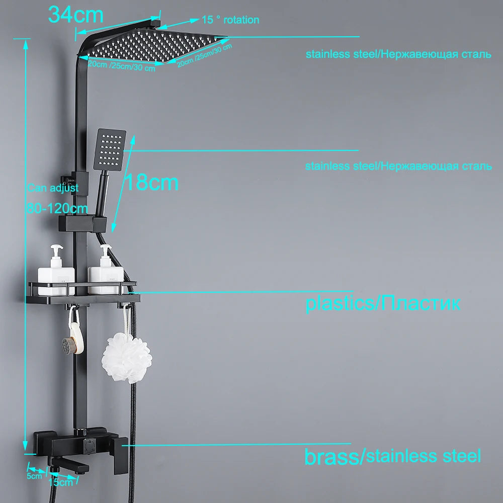 Long Spout Black Shower Faucet Cold Hot Multifunction 304 Stainless Steel Bathroom Bathtub Tap With Spray Bidet