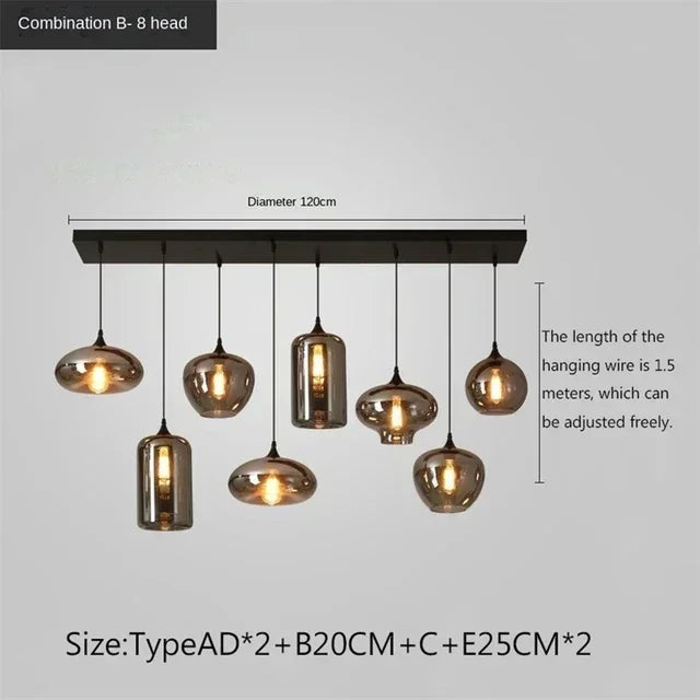 Modern Glass Chandeliers For Dining Tables Living Room Kitchen Office Coffee Hanging Lamp Nordic Home Pendan Light