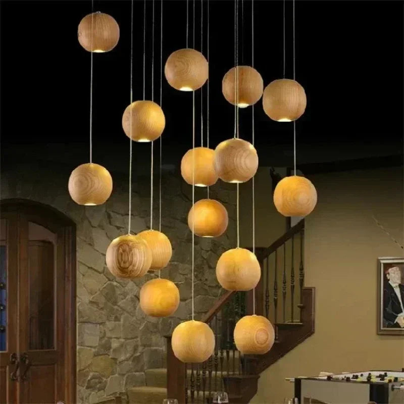 Solid Wood Creative Art Pendant Light