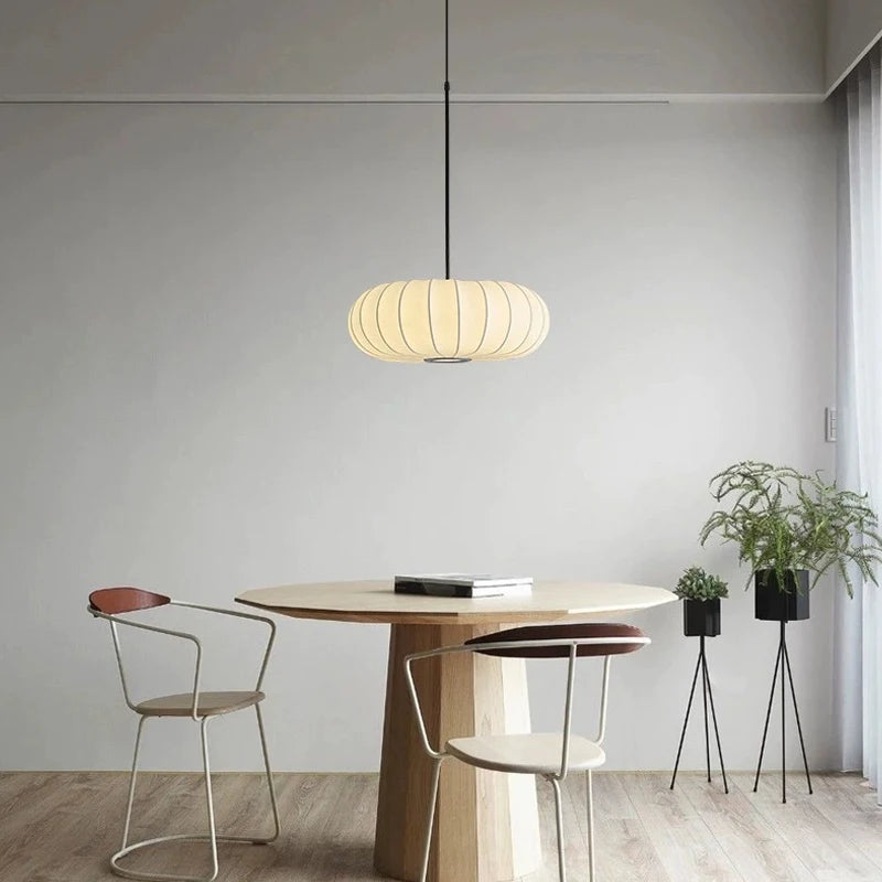 Nordic Wabi Sabi Silk Chandelier akari pendant light for Bedroom Restaurant living room Silk Cocoon Lanterns Pendant Lamp