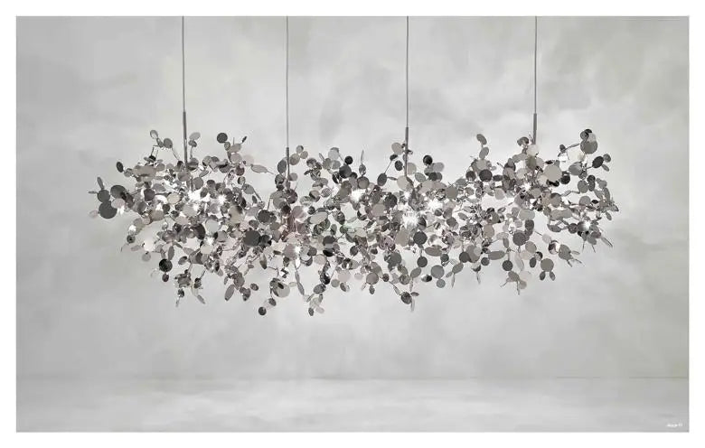 Modern LED Chrome Stainless Steel Chandelier Pendant Lights for Dining Room Home Decor Lighting Living Room Indoor Light Fixture