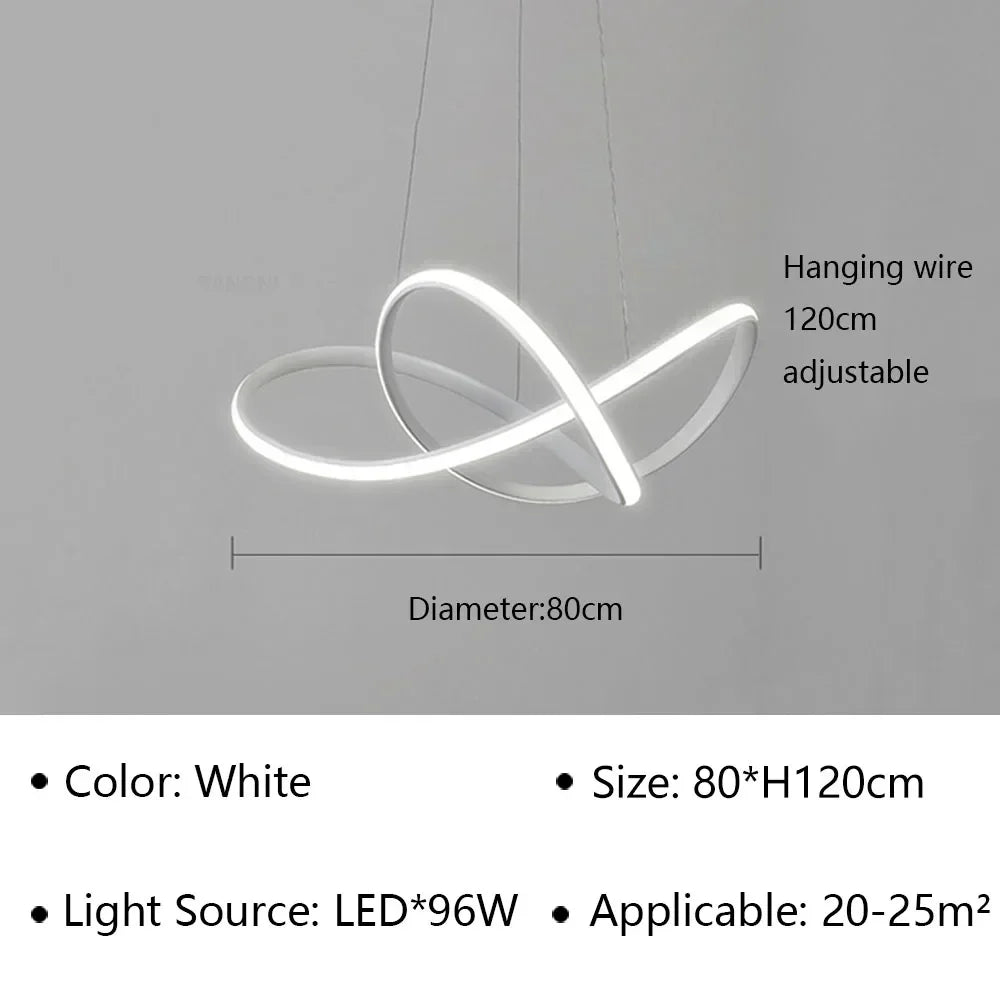 Modern LED Pendant Light Minimalist Chandelier with Remote