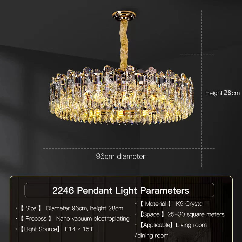 Modern 2-Tier Luxury Crystal Chandelier