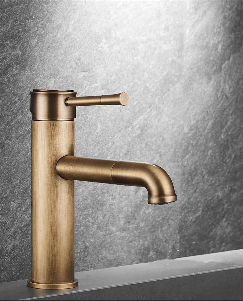 Antique Bronze Basin Faucets Bathroom Faucet Hot & Cold Brass Bathroom Sink Faucet Rotating Lavotory Faucet Mixer Water Tap