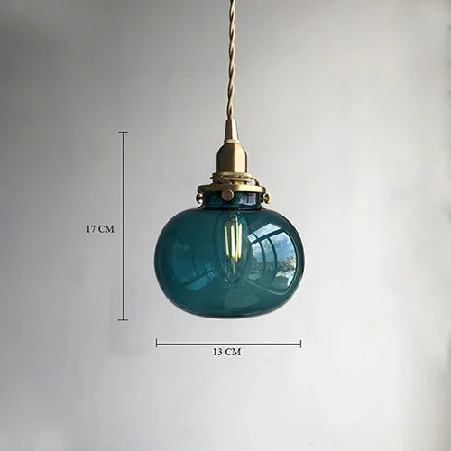 Japanese Style Brass Glass Flower Pendant Lights