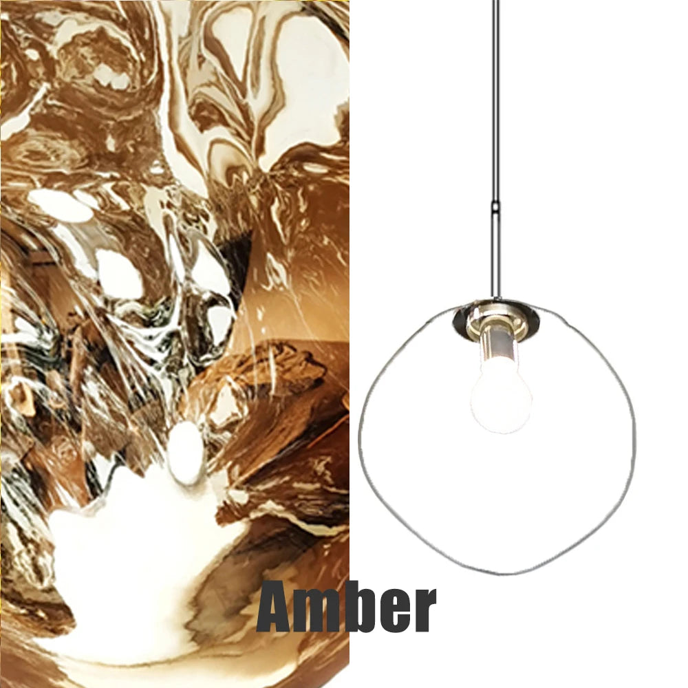Modern Glass Pendant Light Nordic LED Lava lustre Dining Room Living Room Cabinets Home Decor Hanging Lamps Ceiling Chandelier