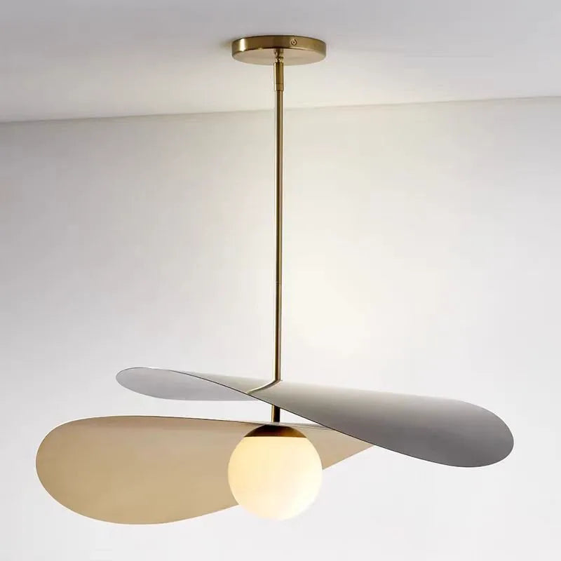 Olivia Pendant lamp French Designer Lotus Leaf Lamp loft Dining Room office table lamp Metal Bar cloth Shop Suspension hat lamp