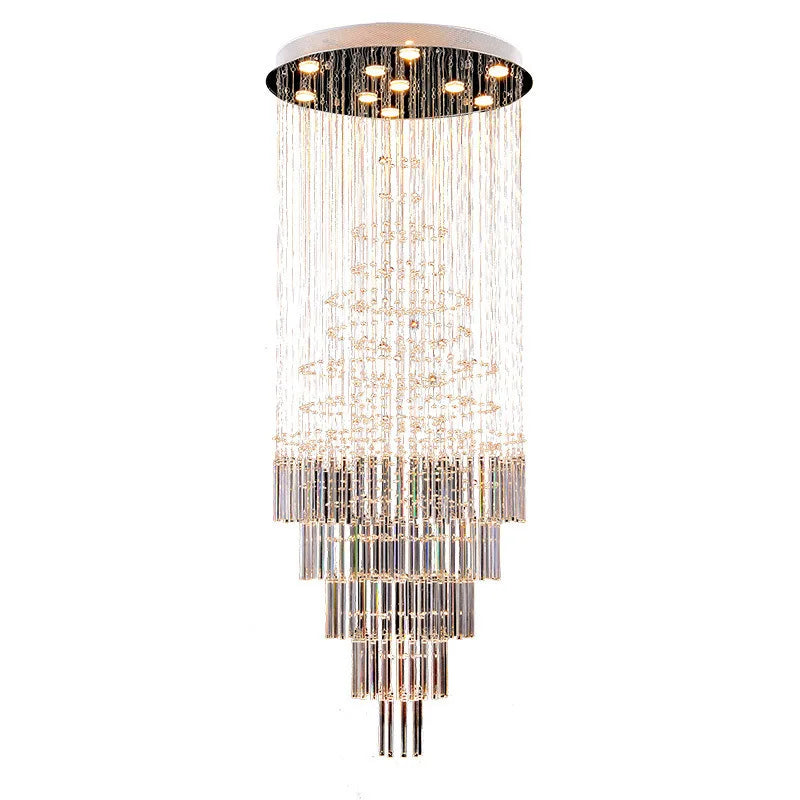 Modern LED Staircase Crystal Chandelier
