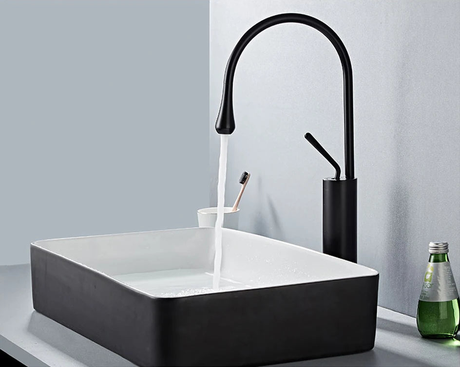 VGX Bathroom Faucets High Basin Mixer Sink Tall Faucet Gourmet Washbasin Taps Water Tap Hot Cold 360 Tapware Crane Brass Black