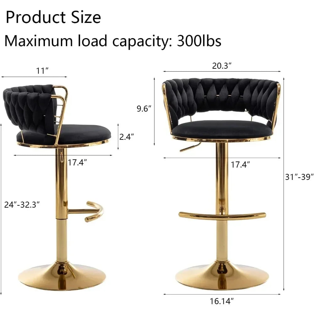 Modern Black Uphosltered Bar Stool