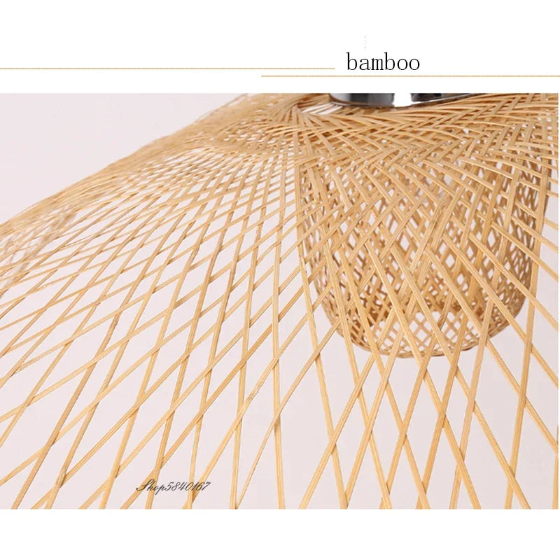 New Chinese Style Bamboo Pendant Lights Creative Tatami Lights Lamp for Dining Room Restaurant Hanglamp E27 Suspension Luminaire