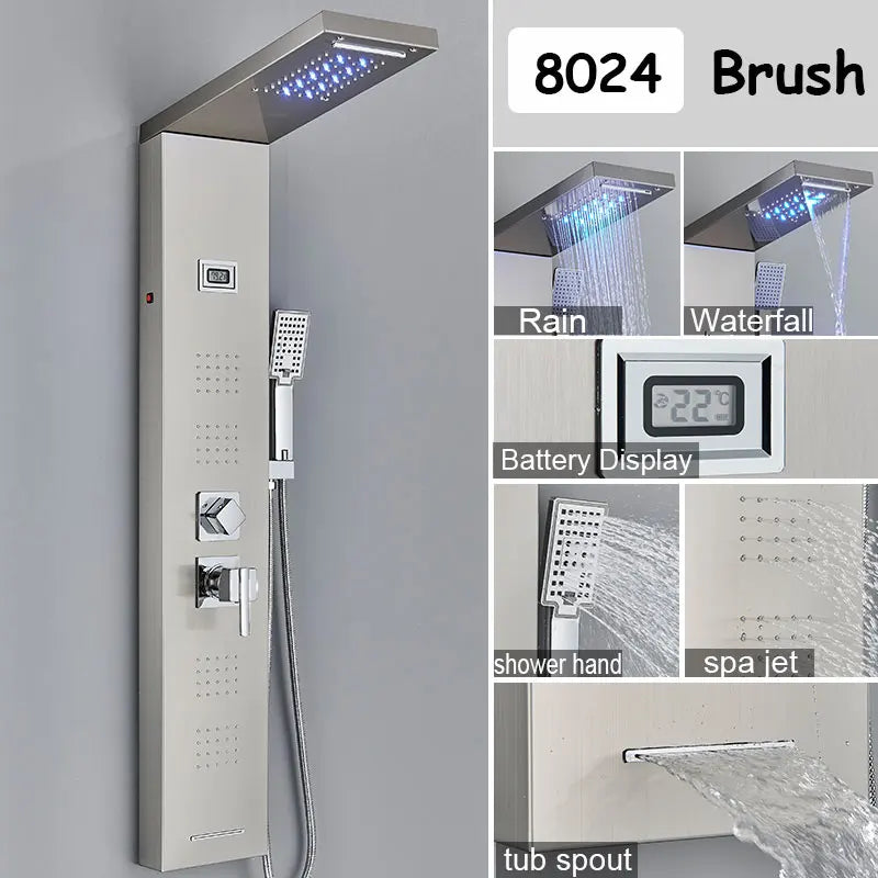 Bathroom Shower Panel LED Light Bathroom Faucet