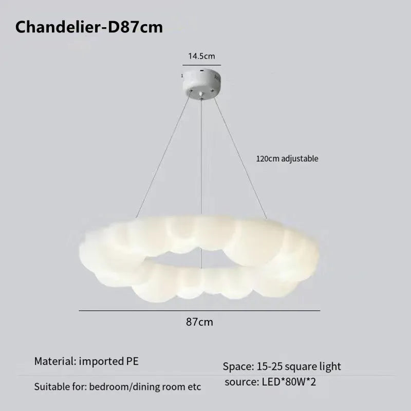 Nordic Creative Cloud Shades Pendant Lights Modern Ceiling Chandelier Living Room Bedroom Children's Room Decor LED Ceiling Lamp