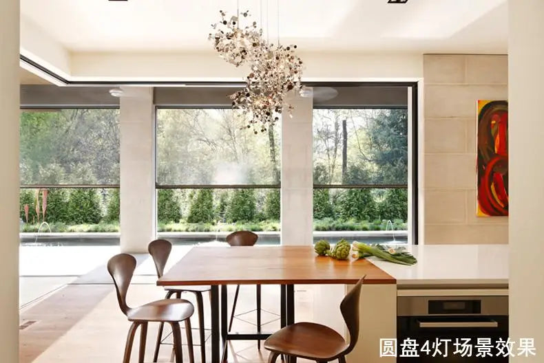 Modern LED Chrome Stainless Steel Chandelier Pendant Lights for Dining Room Home Decor Lighting Living Room Indoor Light Fixture