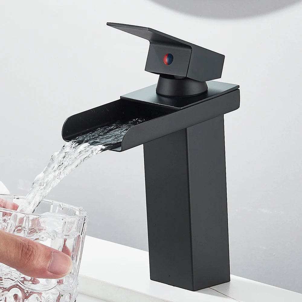 Waterfall Bathroom Sink Faucet Stainless Steel Basin Crane Tap For Bathroom Wash Basin Sink Mixer Tap