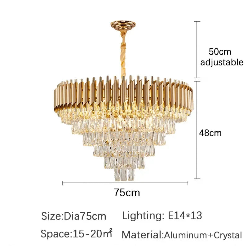 Modern Bedroom Living Dining Room Lighting Luxury Crystal Pendant Lights Gold Ceiling Chandelier Indoor Decorations Led Fixture