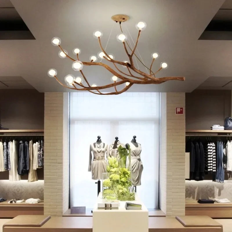 Nordic Tree Branch Glass Ball Pendant Chandeliers