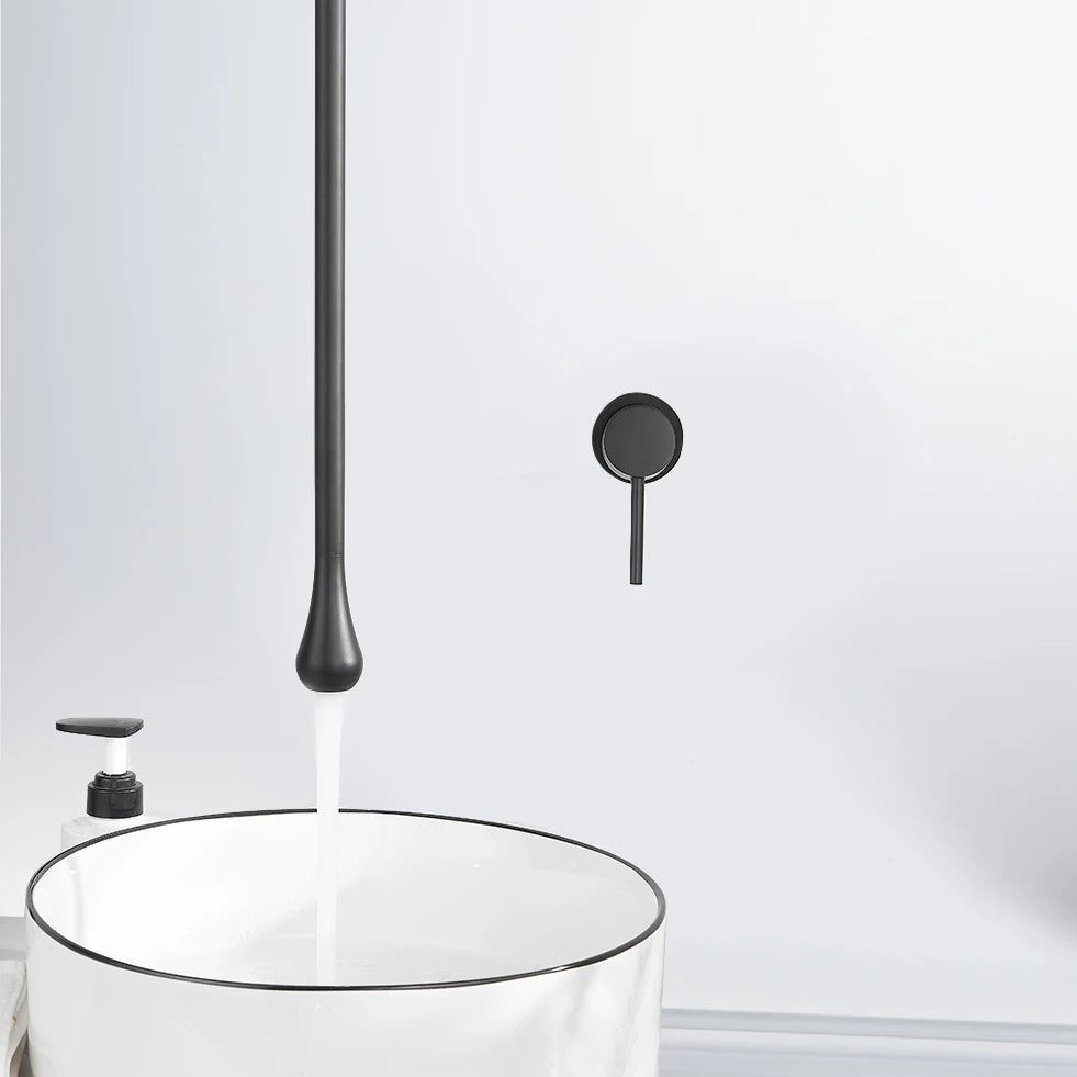 BAKALA Water Drop Hang Ceiling Faucet Bathroom Basin Bathtub Tap Solid Brass Hot Cold Water Sink Mixer Tub Hardware