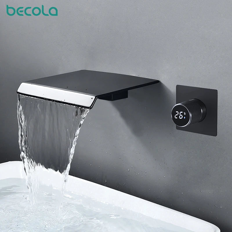 Digital display concealed in wall mounted basin, wash basin faucet Faucet Single Handle Hot Cold Washbasin Basin Sink Faucet