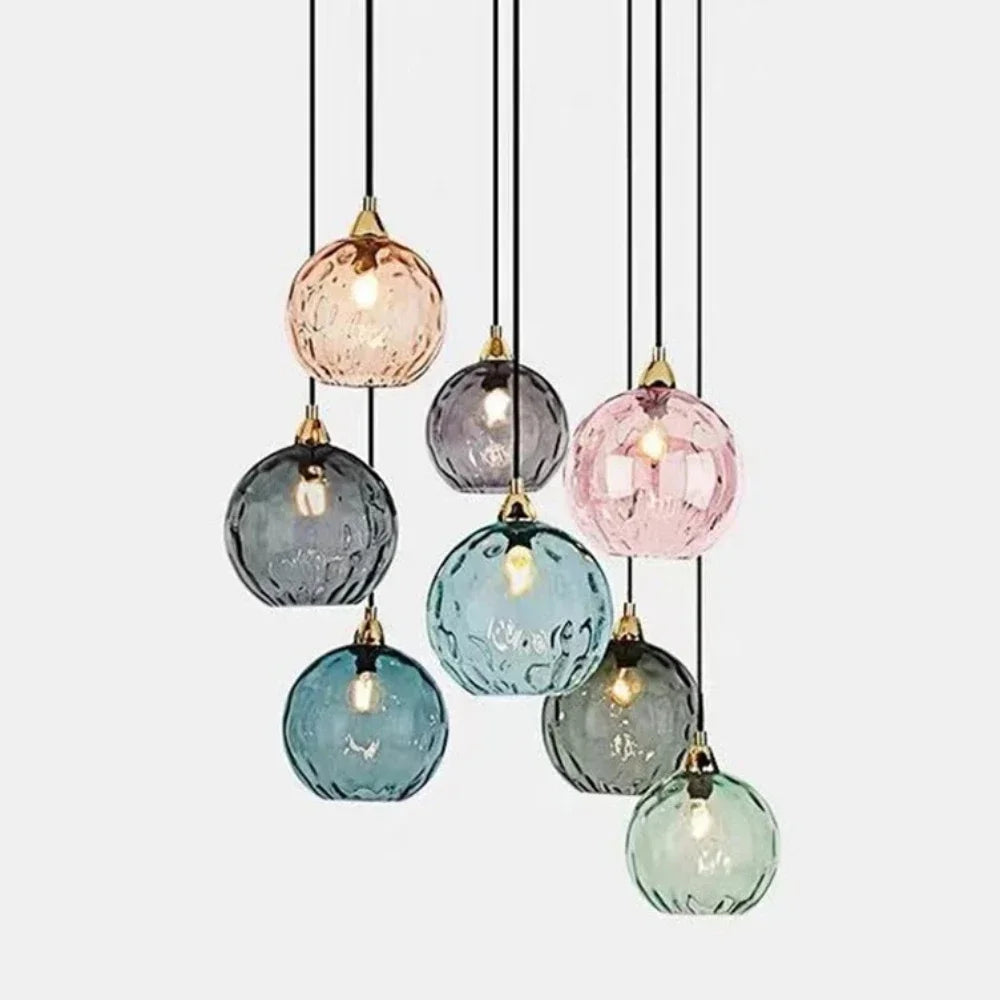 Nordic Stained Color Glass Chandelier