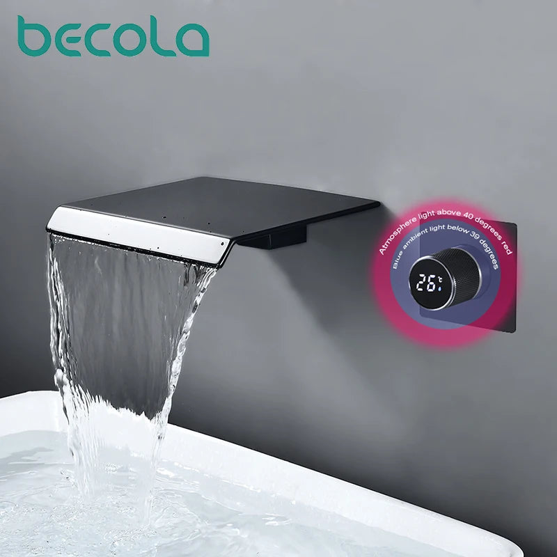 Digital display concealed in wall mounted basin, wash basin faucet Faucet Single Handle Hot Cold Washbasin Basin Sink Faucet