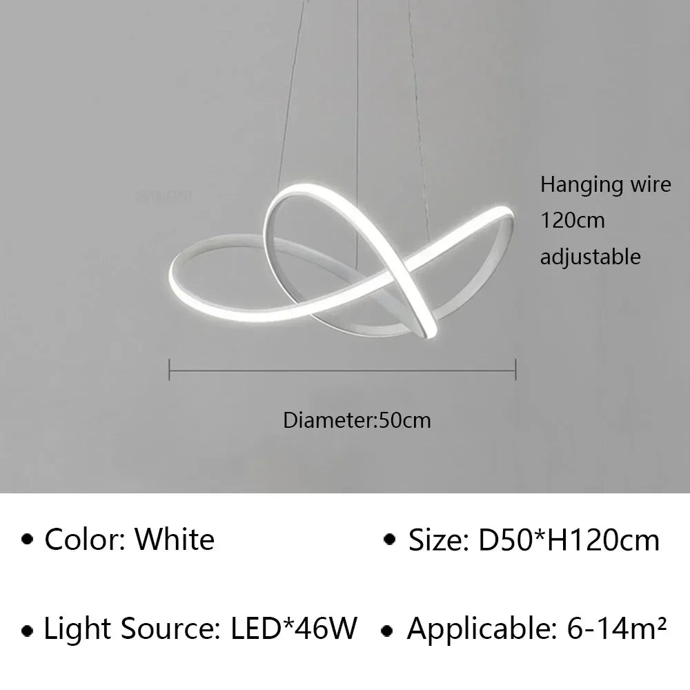 Modern LED Pendant Light Minimalist Chandelier with Remote