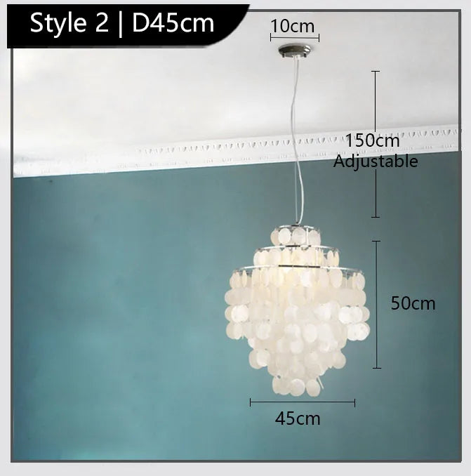 Luxury Shell Chandelier in Gold / Chrome