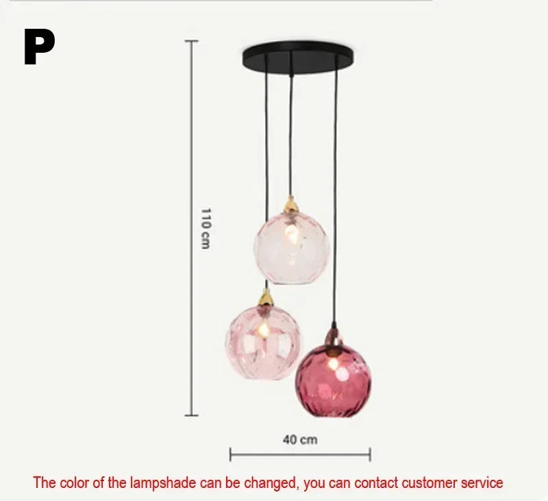 Nordic Stained Color Glass Chandelier