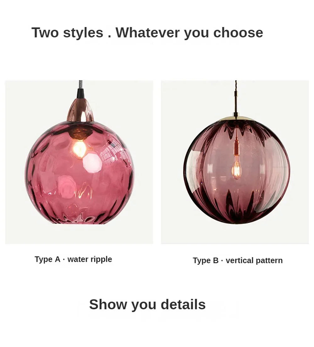 Nordic Stained Color Glass Chandelier