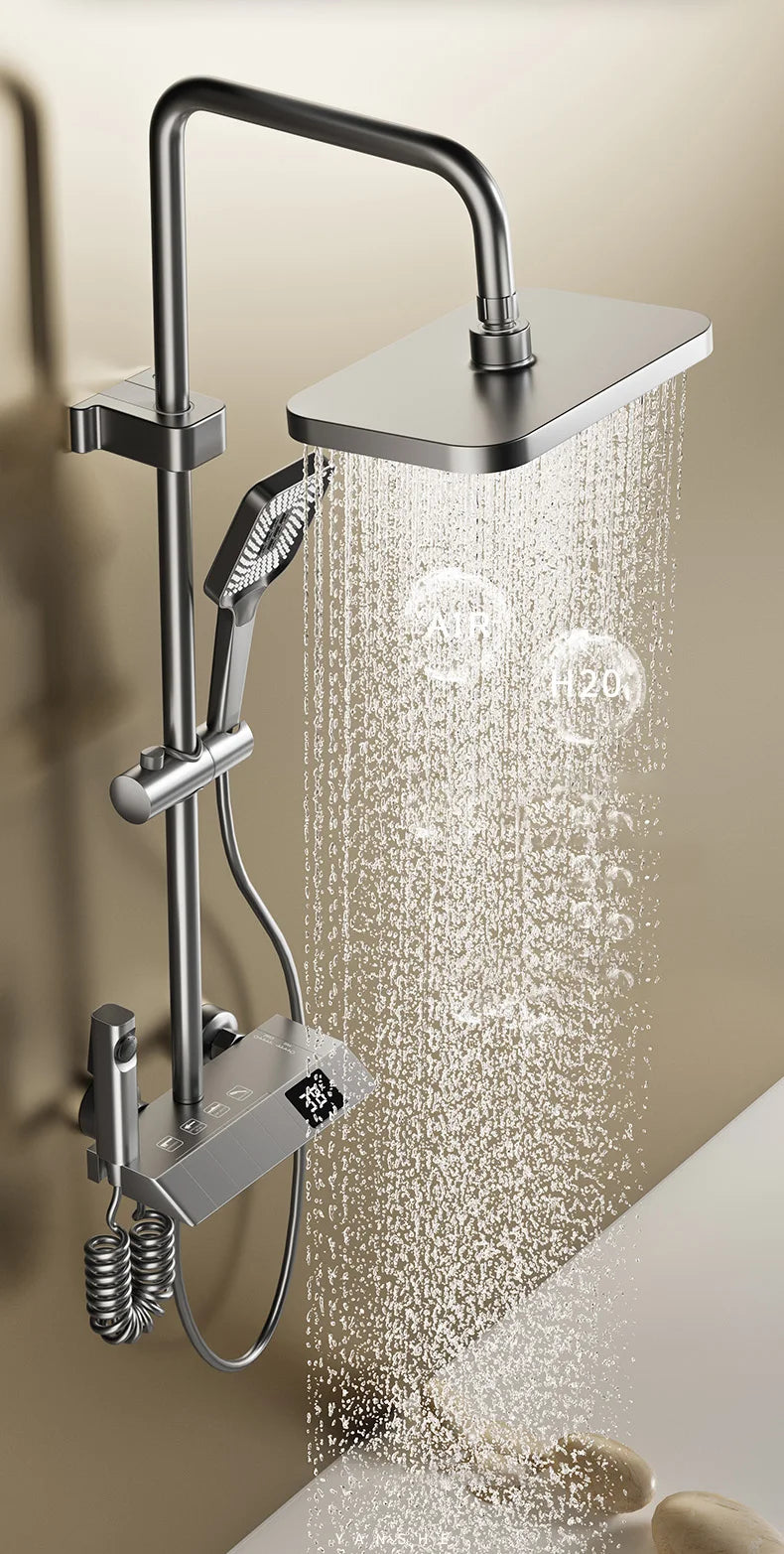 Black or Brass 4 Way Shower System Set