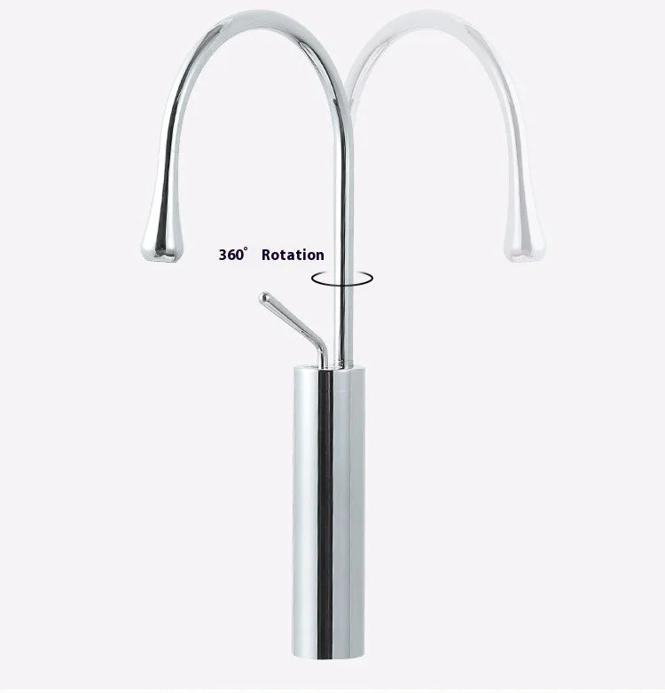 Modern Bathroom Faucet High Arc Single Handle Sink Faucet Brass Washbasin Hot and Cold Water Faucet with Hose Accessories