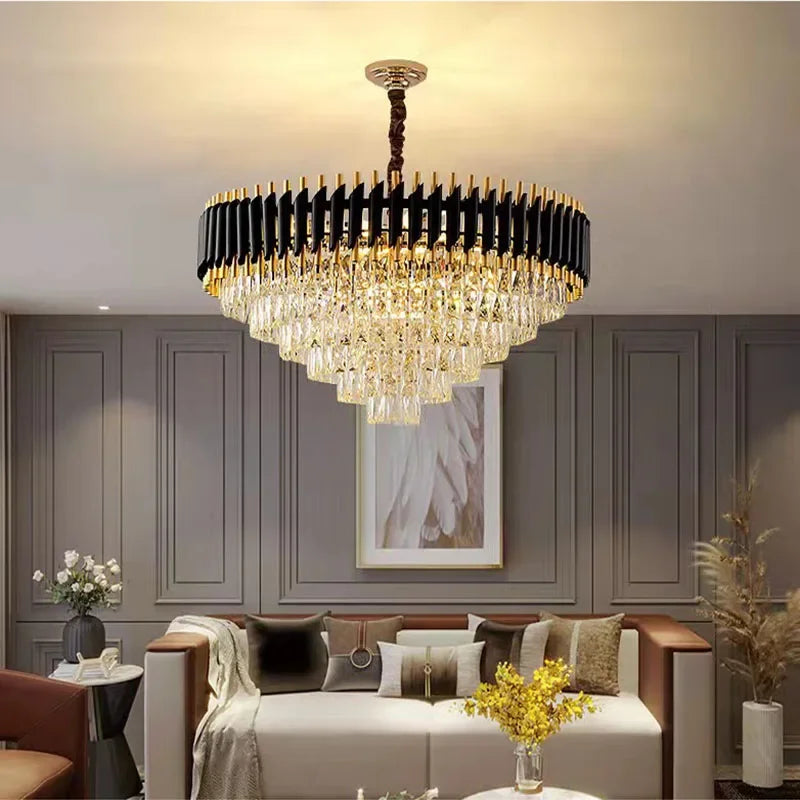 Modern Bedroom Living Dining Room Lighting Luxury Crystal Pendant Lights Gold Ceiling Chandelier Indoor Decorations Led Fixture