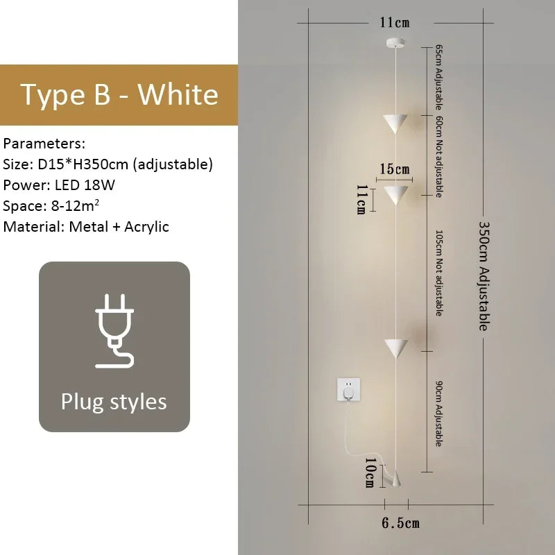 Linear Pendant Light Black Hanging Lamp