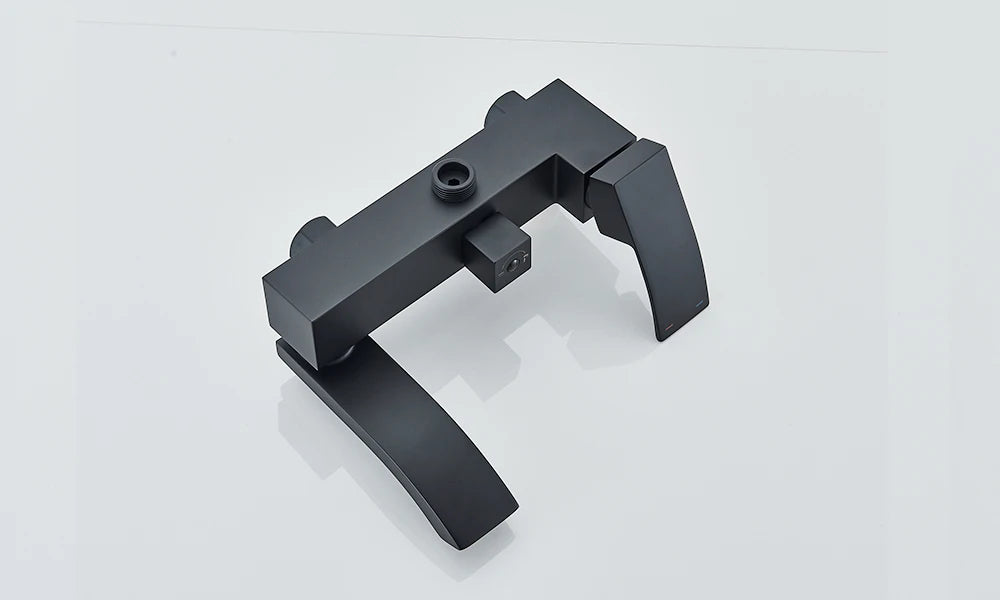 Matte Black Rainfall Shower Faucet Set 8/10/12 Inch Showerhead High Pressure Stainless Steel Rotate Spout Bath Shower Mixer