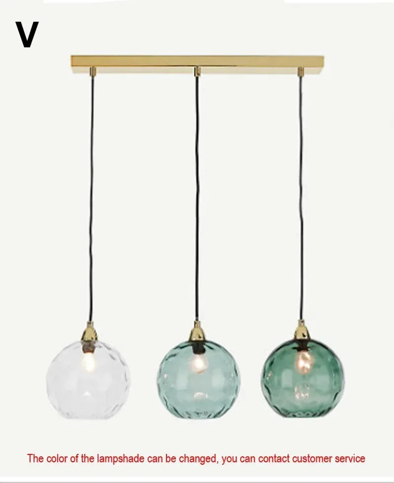 Nordic Stained Color Glass Chandelier
