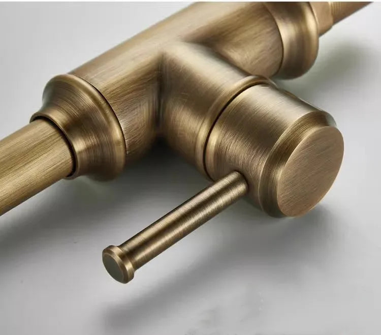 Basin Faucet Total Brass Lead Free Single Lever Hot and Cold Antique Mixer Sink Tap Bathroom Mixer
