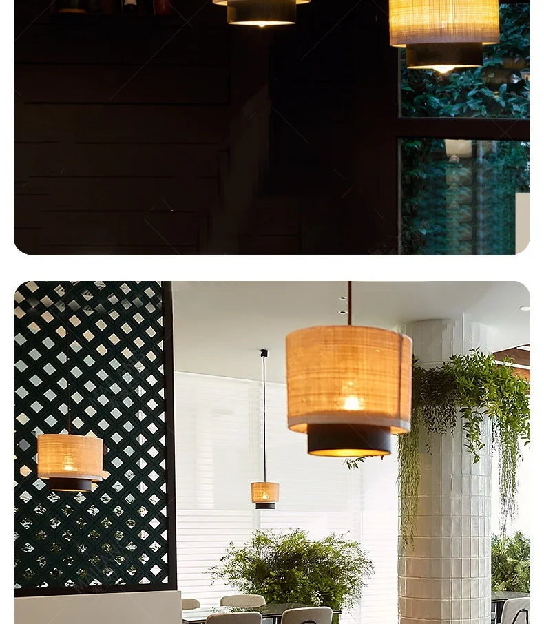 Margin Pendant Japanese Linen Cloth Lamp