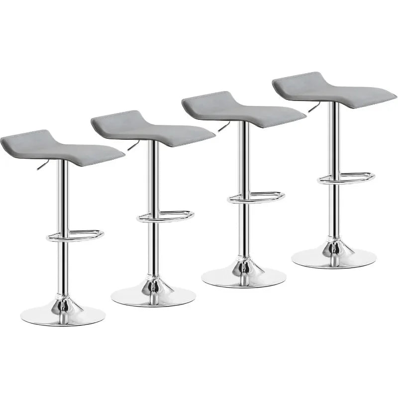 Modern Armless Bar Stools Set of 4